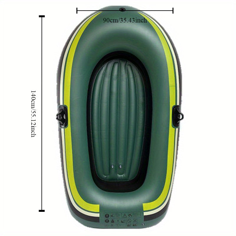 Large, inflatable boat for family fun – portable PVC kayak with steering wheel, 95kg weight capacity, ideal for fishing and water activities.