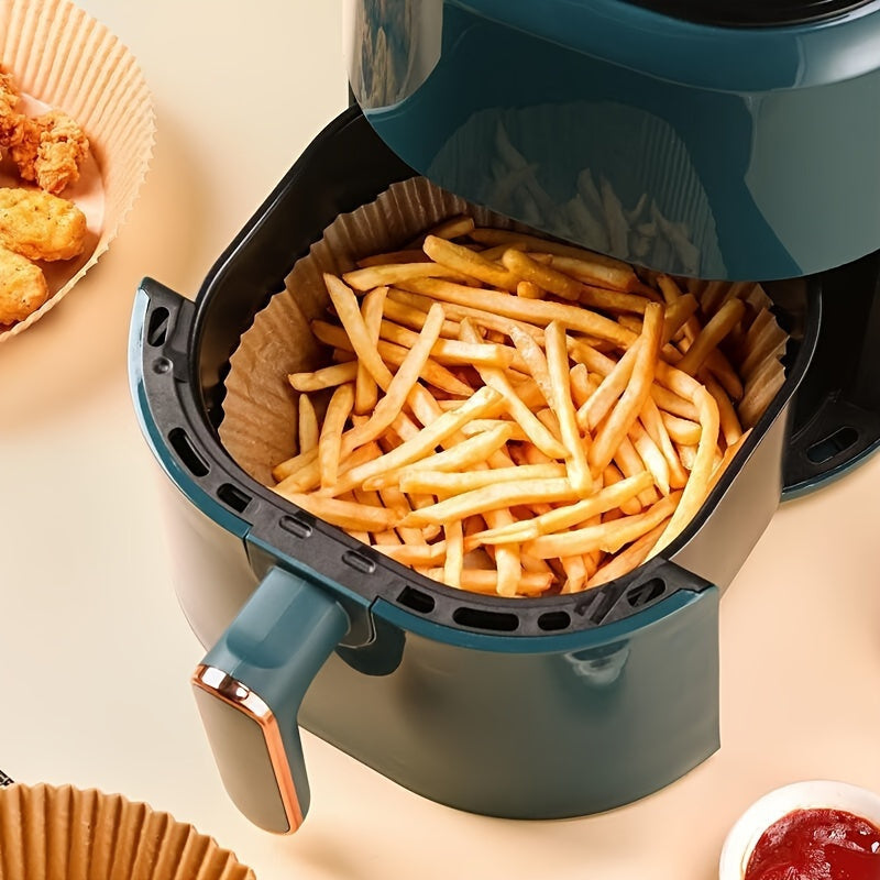 Square Non-Stick Air Fryer Liners - Pack of 50, Convenient Cleaning, Cooking without Oil, Versatile for Oven and Microwave - Perfect for Home and Professional Kitchens, Air Fryer Liners for Healthy Meals.