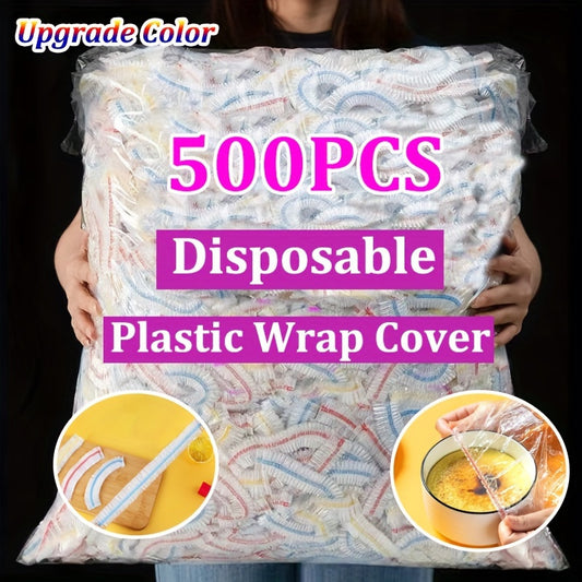 100-500pcs Disposable Fresh-keeping Film, Food Grade Sealed Cover for Refrigerator Leftovers, Rice, Fruit. Anti-odor, Leak-proof, Dust-proof Freezer Cover. Kitchen Accessory for Eid Al-Adha.