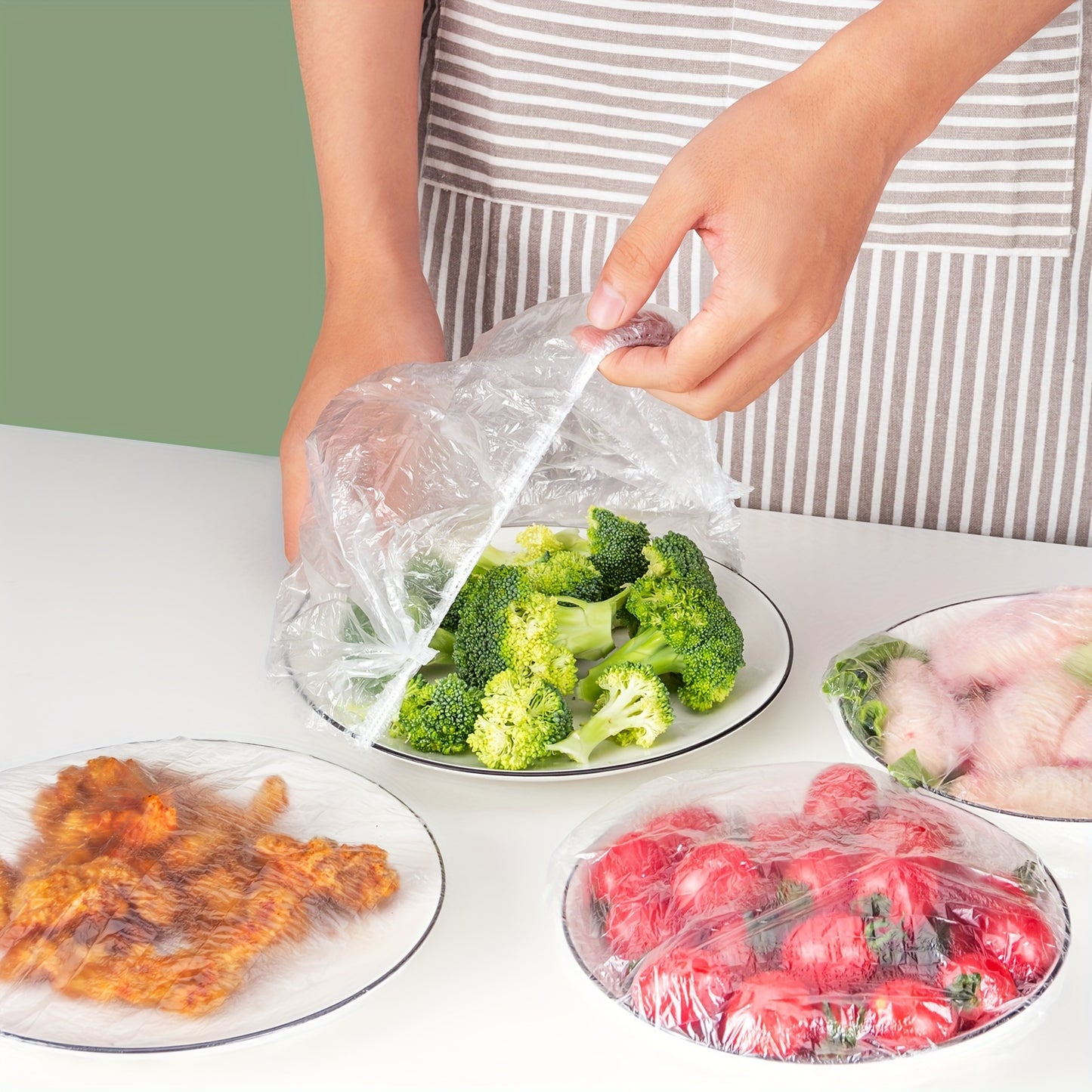 100-500pcs Disposable Fresh-keeping Film, Food Grade Sealed Cover for Refrigerator Leftovers, Rice, Fruit. Anti-odor, Leak-proof, Dust-proof Freezer Cover. Kitchen Accessory for Eid Al-Adha.