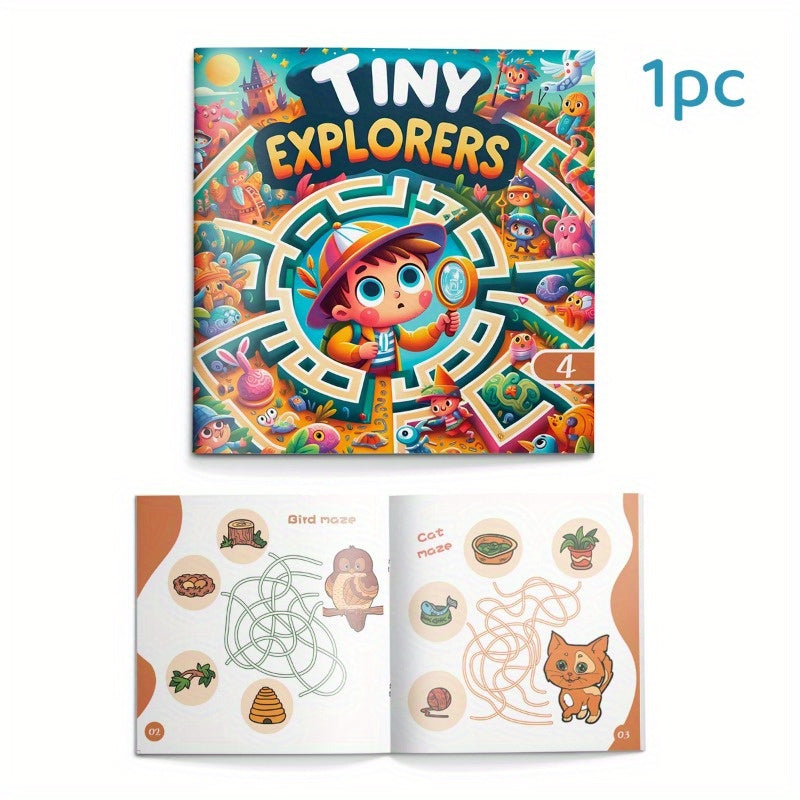 Tiny Explorers Maze Adventure Book for Kids, Engaging Cognitive Activities, English Edition by ZHIDIAN INTERNATIONAL, Ages 5+, Release Date 2024-05-01.