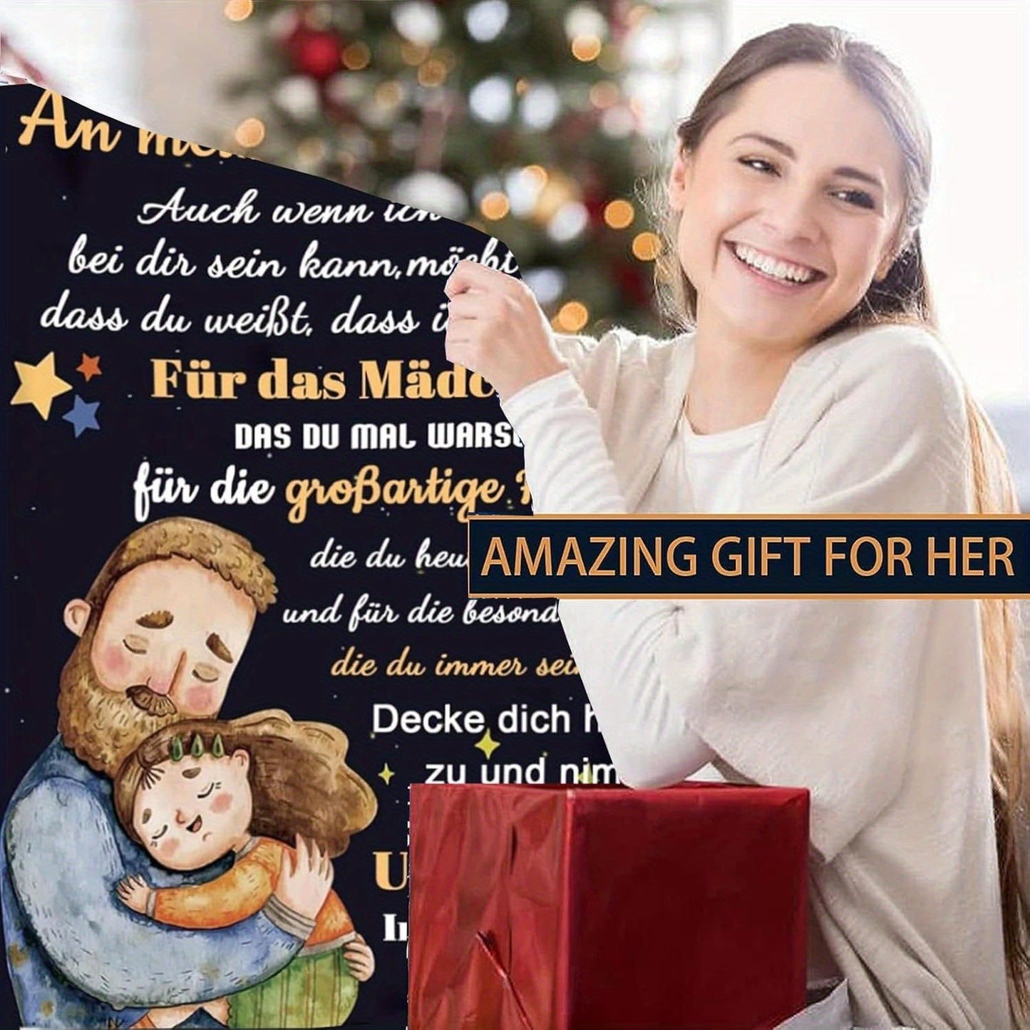 Warm and Inviting German-Inspired Flannel Throw Blanket 'To My Daughter' - Ideal for All Seasons, Great for Snuggling on the Couch or Bed, Featuring a Heartwarming "I Love You And I Enjoy Your Company" Design, Made with Soft and Cozy Flannel Material.