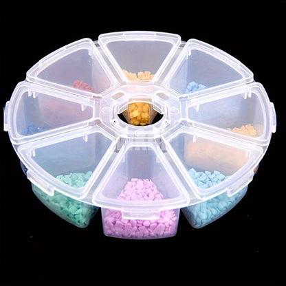 8-Compartment Clear Storage Container Set with Lids - Secure Organizer for Jewelry, Earrings, Necklaces, Bracelets, Rings, and Small Items - Perfect for Diamond Painting Tools