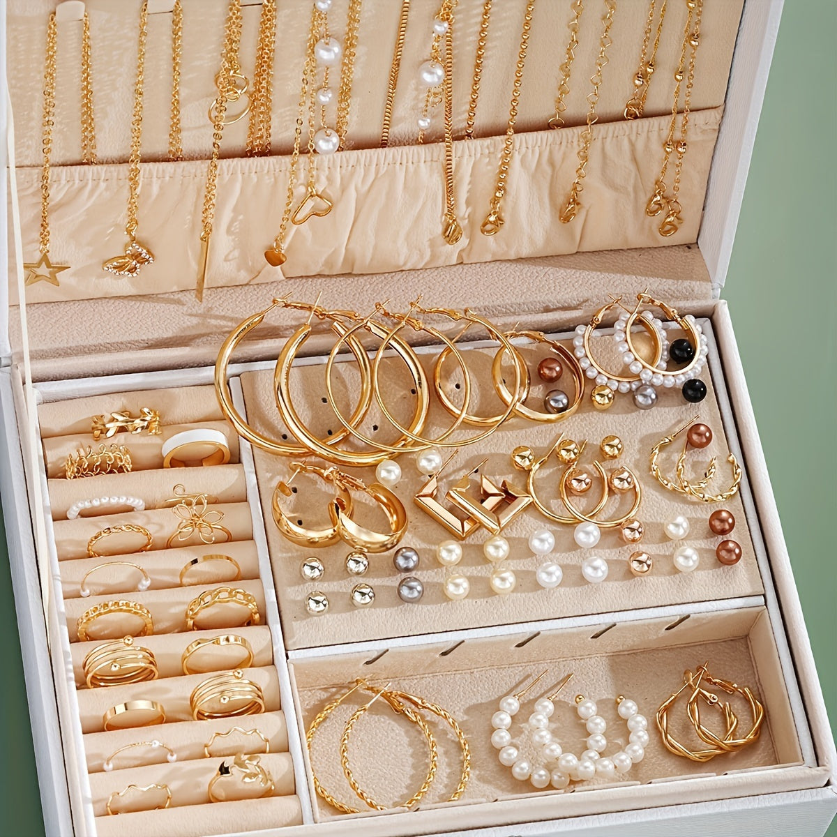 86-piece trendy jewelry set for women and girls, perfect for daily wear or as a popular gift, without a box.