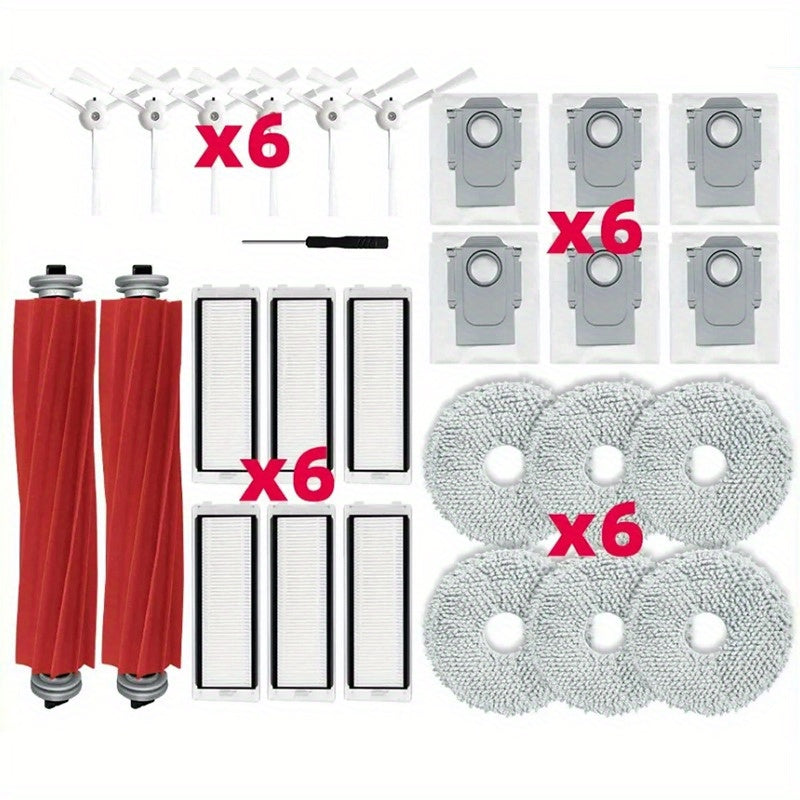 Upgrade your cleaning arsenal with the Roborock Q Series Accessory Kit, designed to be compatible with Roborock Q Revo MaxV, Q Revo Pro, and Q Revo S models. This kit includes 6 main brushes, 6 side brushes, 6 mopping cloths, 6 high-efficiency filters