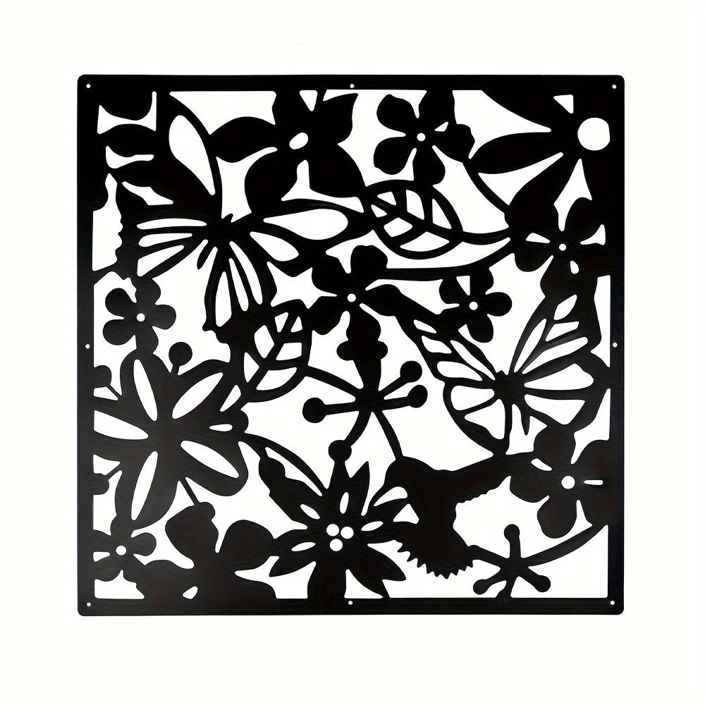 Modern Plastic Room Divider - Set of 12 Hanging Screens featuring Floral Designs for Living Room, Bedroom, or Office. Wood and Electricity-Free Decor Panels.