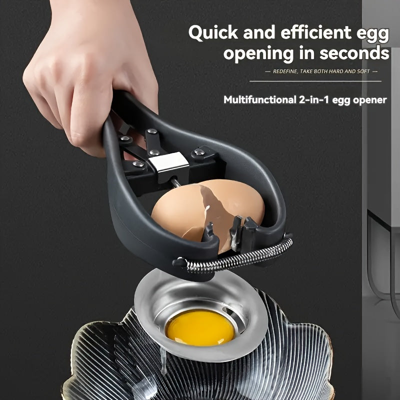 One piece of a versatile kitchen tool - the 2-in-1 Stainless Steel Egg Opener & Separator, perfect for convenient baking and cooking.