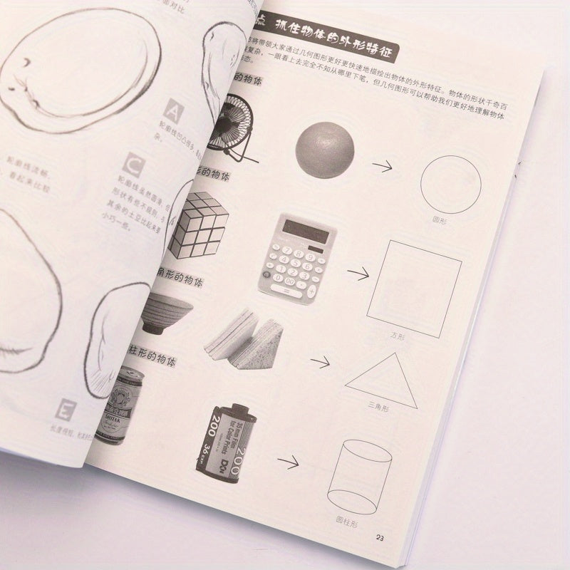 Beginner's guide to sketching: Step-by-step drawing instructions in Chinese.