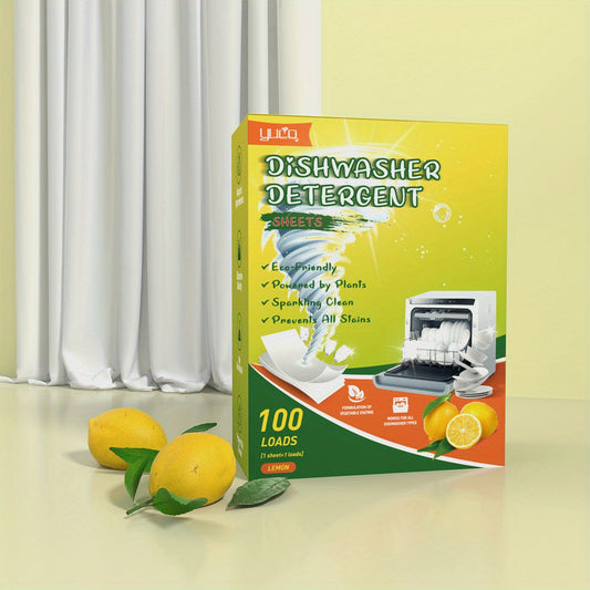 Experience the cleaning power of 100LOADS Lemon Scent Dishwashing Tablets. Quickly dissolve oil stains for washing and cleaning. Remove tough grease and brighten dishes with ease. Gentle on hands for both hand washing and dishwasher use.