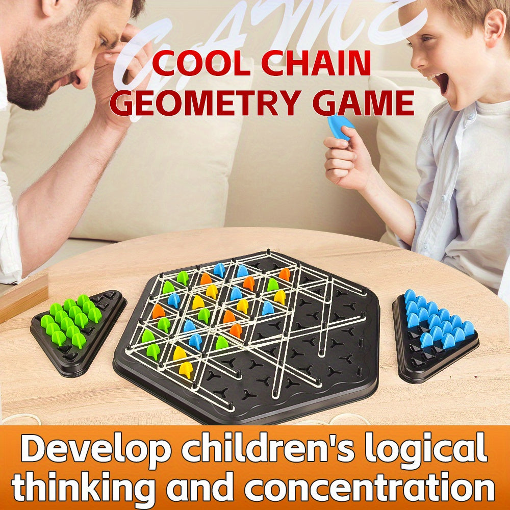 Triangle Chess Games, Board Games, Rubber Band Games for ages 3+, Parent-Child Interactive Games, Family Board Games, Travel Games