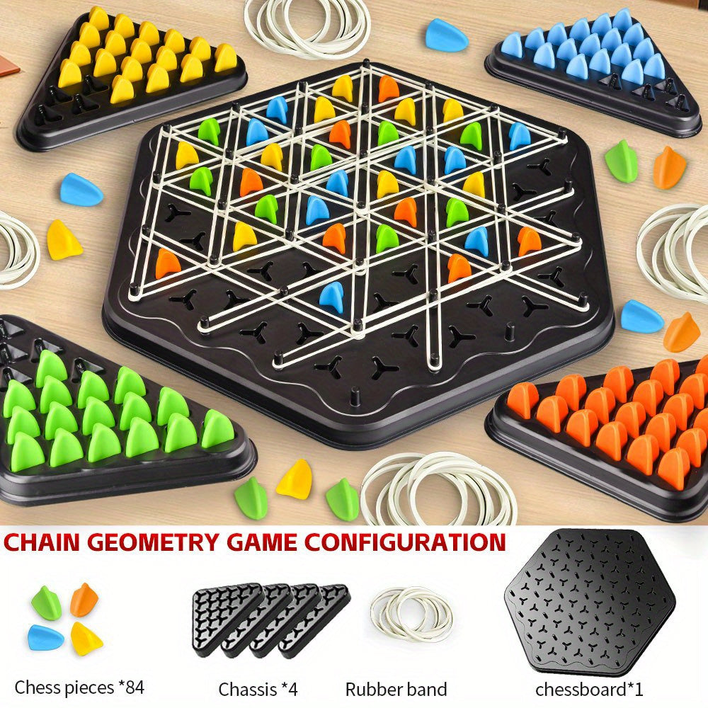 Triangle Chess Games, Board Games, Rubber Band Games for ages 3+, Parent-Child Interactive Games, Family Board Games, Travel Games