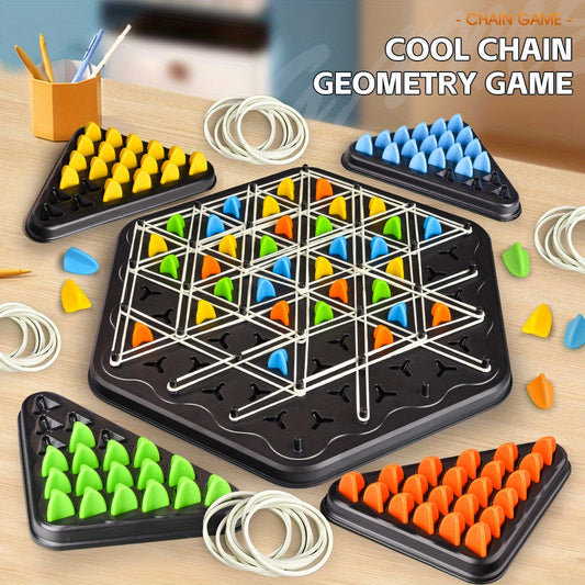 Triangle Chess Games, Board Games, Rubber Band Games for ages 3+, Parent-Child Interactive Games, Family Board Games, Travel Games