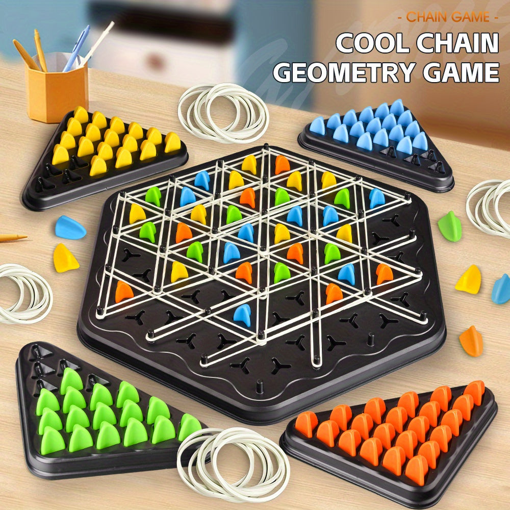 Triangle Chess Games, Board Games, Rubber Band Games for ages 3+, Parent-Child Interactive Games, Family Board Games, Travel Games