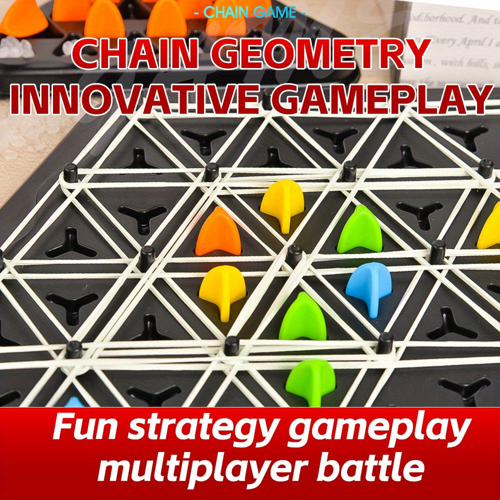 Triangle Chess Games, Board Games, Rubber Band Games for ages 3+, Parent-Child Interactive Games, Family Board Games, Travel Games