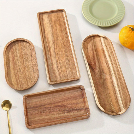 Wooden multipurpose tray for snacks, breakfast, dining, and home decor. Non-food contact safe with a natural wood design and grain.