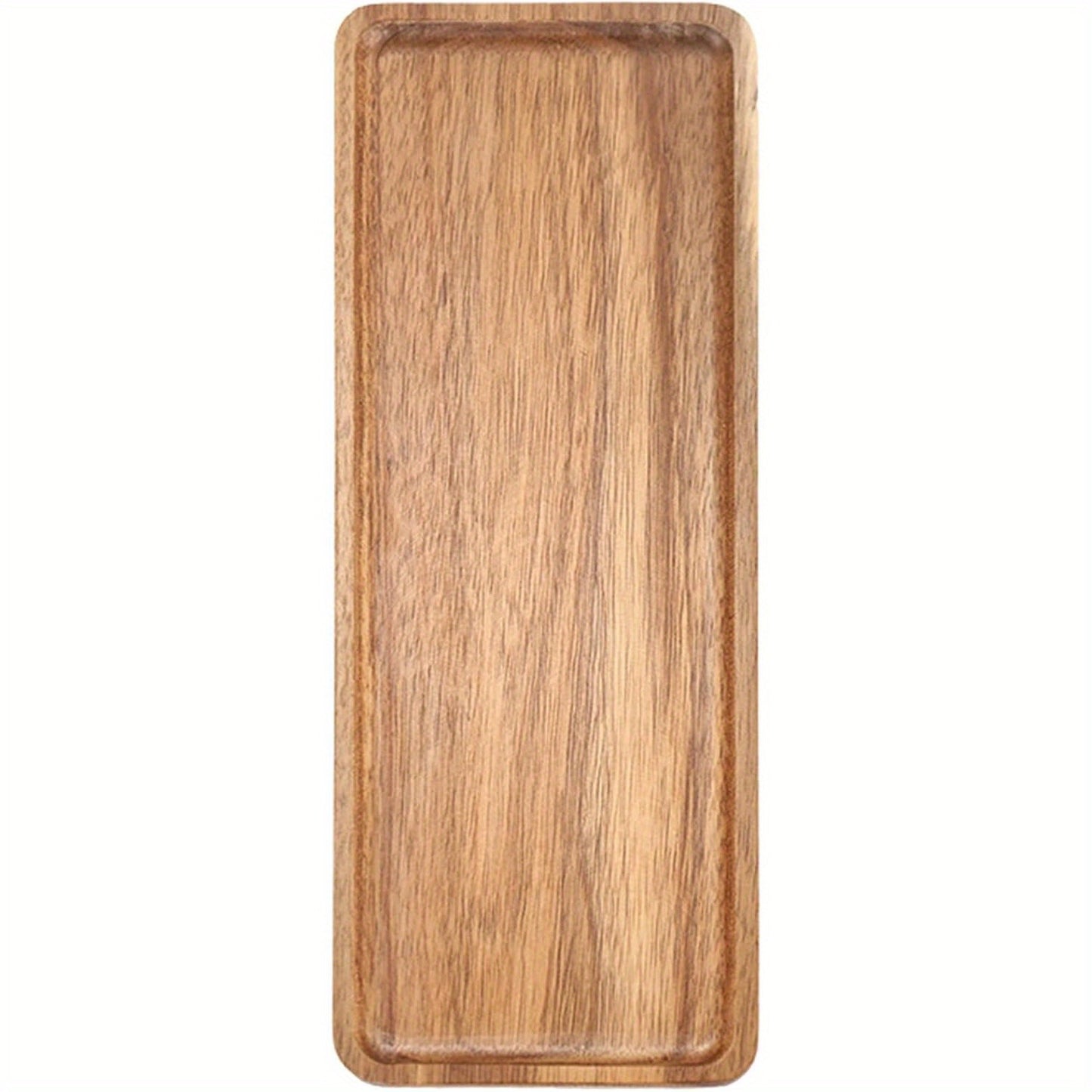 Wooden multipurpose tray for snacks, breakfast, dining, and home decor. Non-food contact safe with a natural wood design and grain.