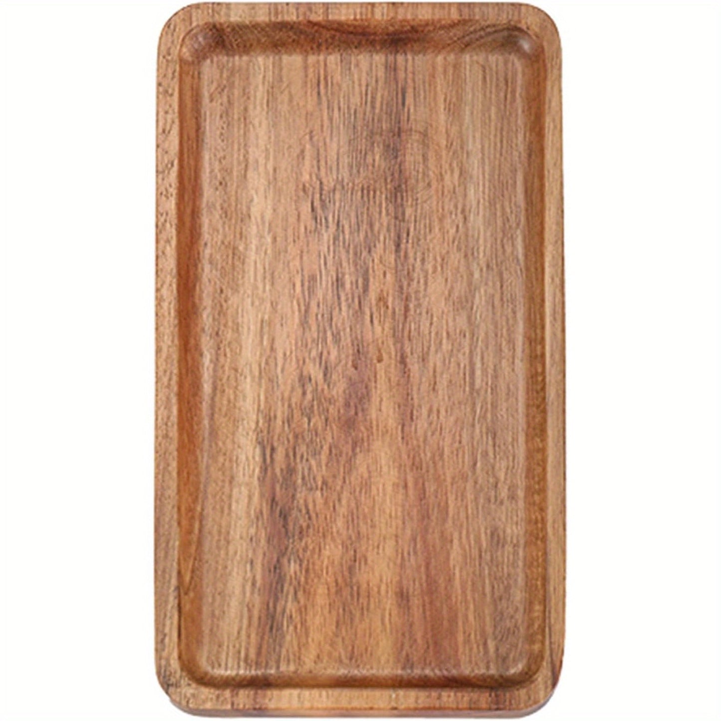 Wooden multipurpose tray for snacks, breakfast, dining, and home decor. Non-food contact safe with a natural wood design and grain.