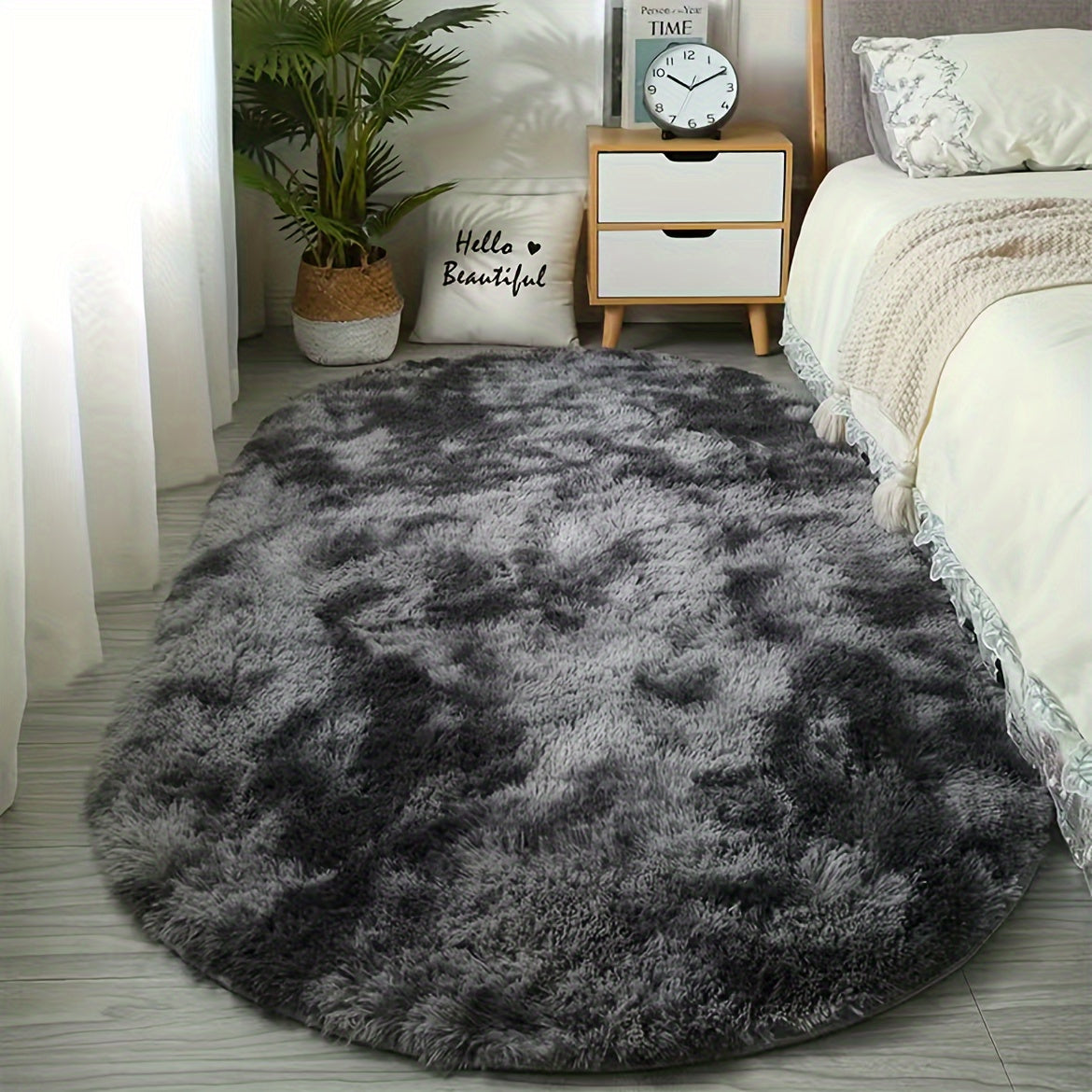 Luxurious Soft & Fluffy Area Rug for Living Room and Bedroom - Machine Washable, Non-Slip Polyester Carpet for Home Decor