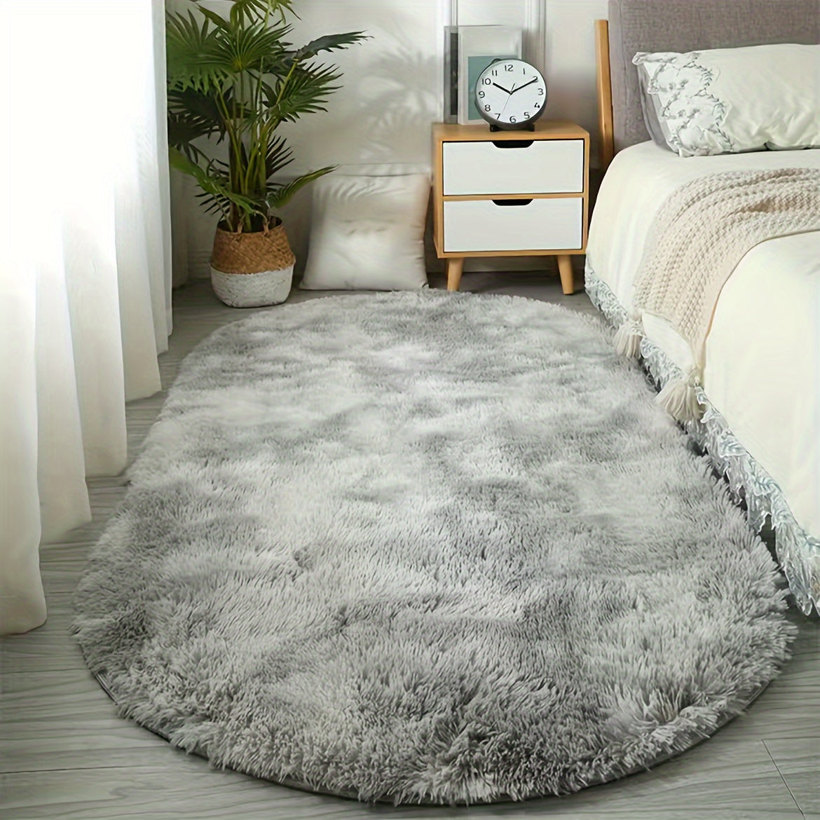 Luxurious Soft & Fluffy Area Rug for Living Room and Bedroom - Machine Washable, Non-Slip Polyester Carpet for Home Decor