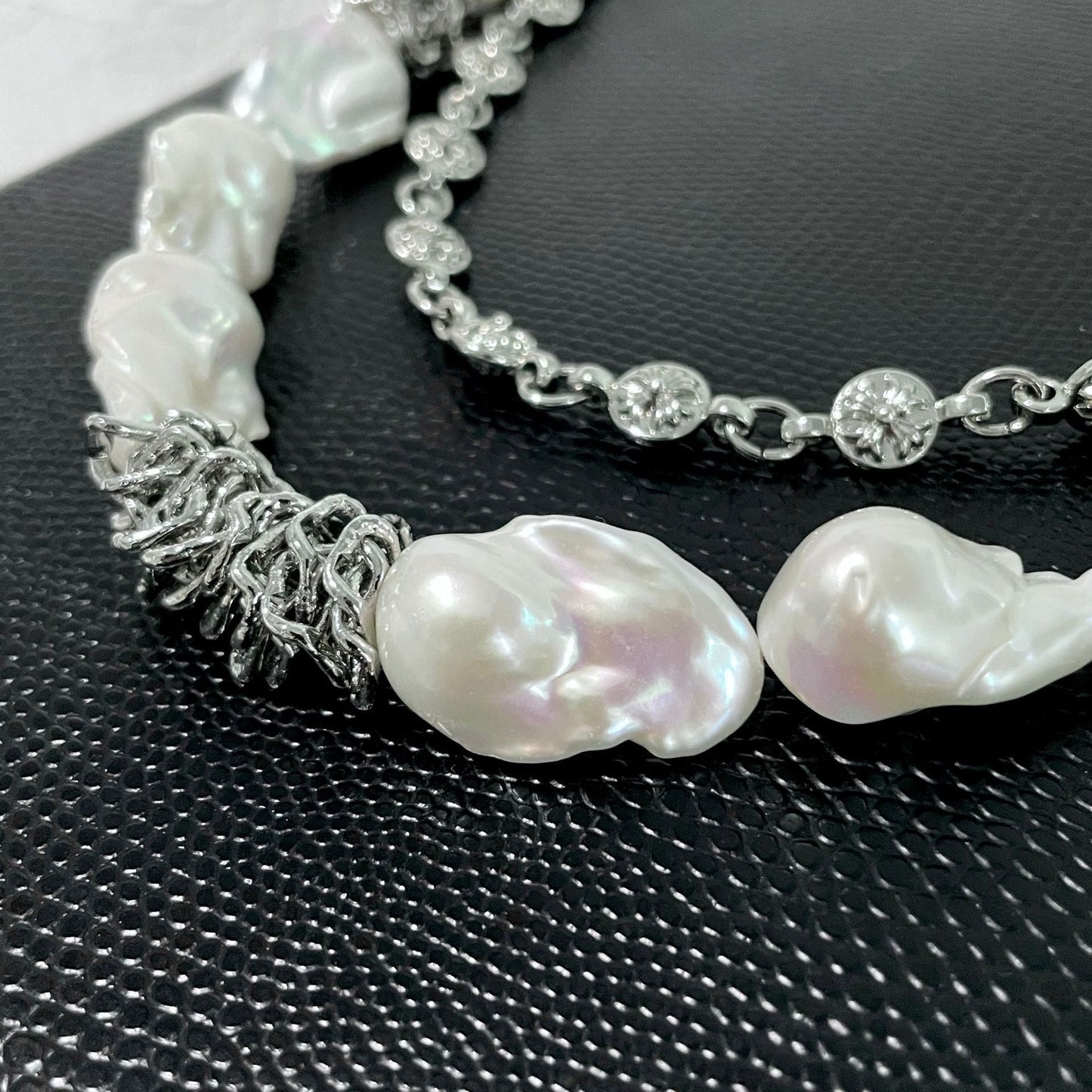 Vintage-Inspired Double Layer Freshwater Pearl Necklace for Women by ZAYCAN - Featuring a Unique Baroque Design, Ideal Gift for Her, Embracing Street Culture, Fashion Punk Vibes, Celebrating Natural Imperfections