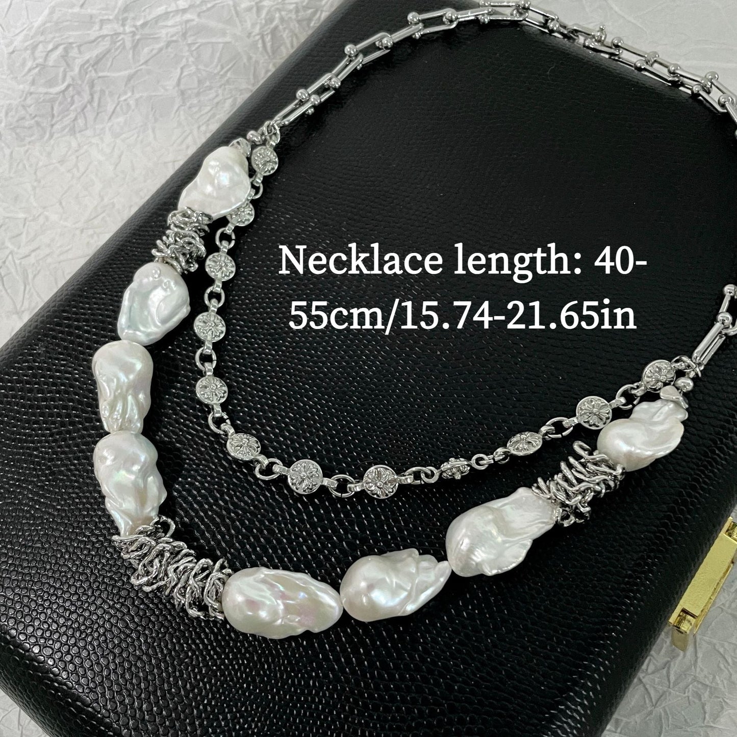 Vintage-Inspired Double Layer Freshwater Pearl Necklace for Women by ZAYCAN - Featuring a Unique Baroque Design, Ideal Gift for Her, Embracing Street Culture, Fashion Punk Vibes, Celebrating Natural Imperfections