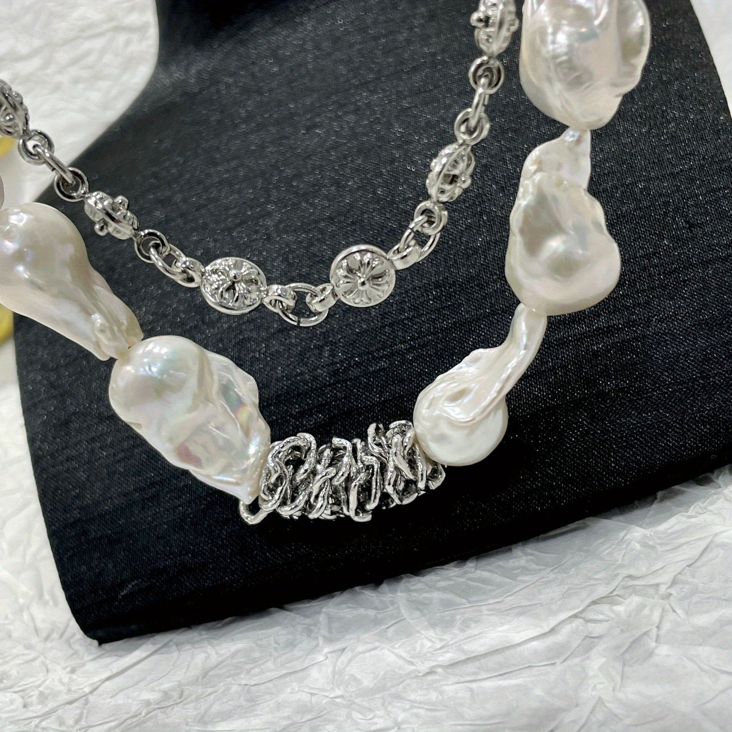 Vintage-Inspired Double Layer Freshwater Pearl Necklace for Women by ZAYCAN - Featuring a Unique Baroque Design, Ideal Gift for Her, Embracing Street Culture, Fashion Punk Vibes, Celebrating Natural Imperfections