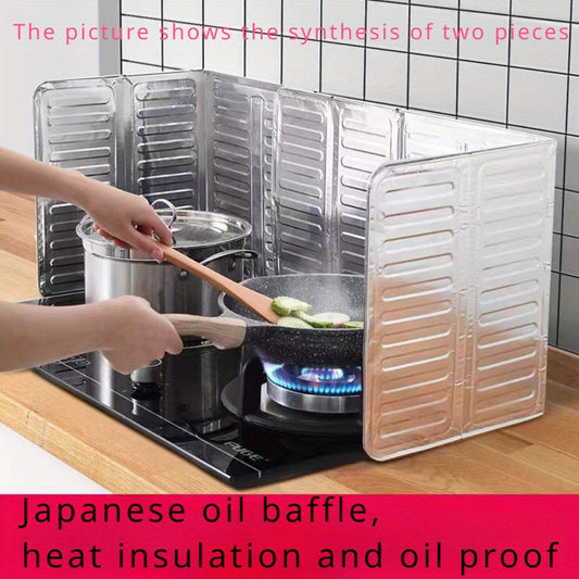 Oil Splash Guard Plate for Gas Stove, 2 Pieces of Insulation Supplies made of Aluminum Foil. Perfect for Stovetop Stir-fry in the Kitchen.