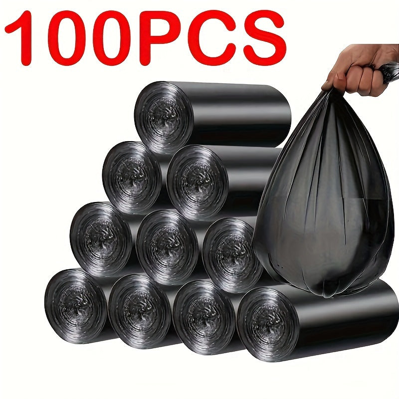 Small household disposable garbage bags, perfect for garbage collection and cleaning in multiple areas including living rooms, bedrooms, kitchens, bathrooms, and toilets. Comes in a set of 100 pieces spread across 5 rolls.