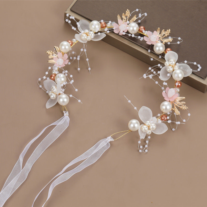 Elegant Floral Crown Headband with Tassel Detail for Women's Birthday, Performance, and Show.