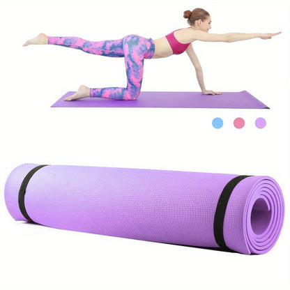 1 EVA yoga mat, 4mm thick, non-slip, moisture-proof, durable, and lightweight for home gym and yoga. Single pack, uncharged.