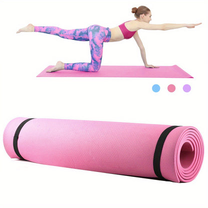 1 EVA yoga mat, 4mm thick, non-slip, moisture-proof, durable, and lightweight for home gym and yoga. Single pack, uncharged.