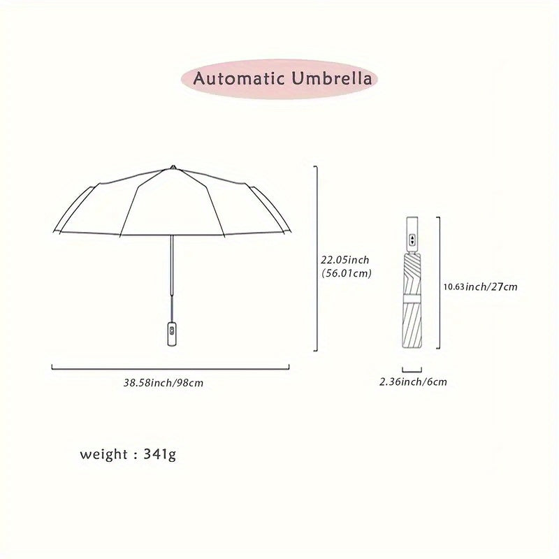 Stylish men's umbrella with automatic folding and sun/windproof features in a solid color design