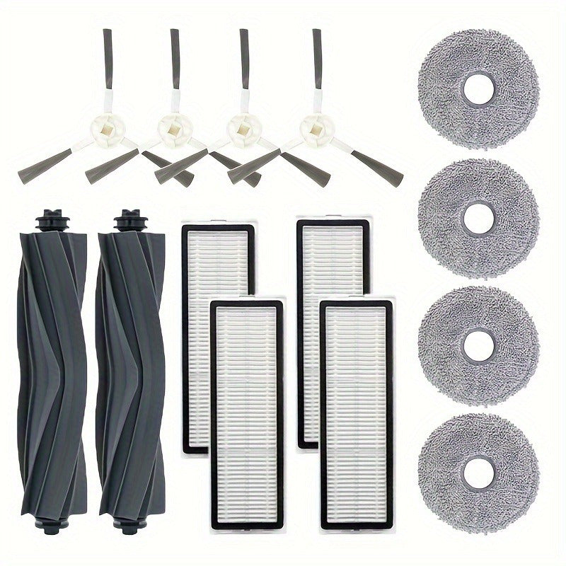 Accessory kit for Dreame L10 Prime and L10S Pro robot vacuum cleaners includes 14 pieces: roller, side brush, HEPA filter, and mop pads.