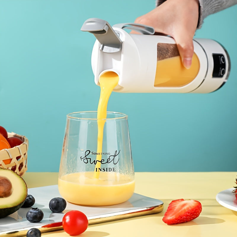 Introducing the AOCIWE Portable Blender with LED Display! This 15.22oz USB rechargeable blender is perfect for making smoothies and shakes on-the-go. Made with stainless steel and ABS material, this compact fresh juice mixer is a must-have for anyone