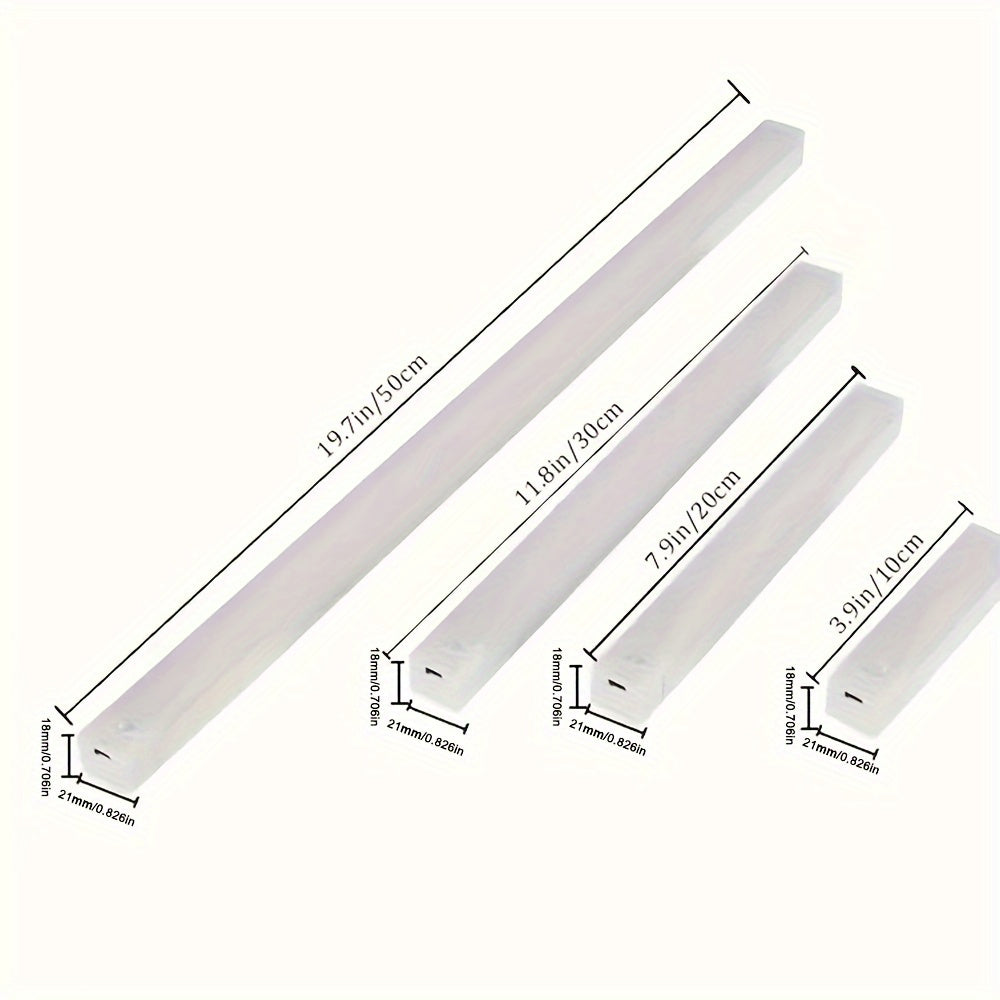 USB Rechargeable LED motion sensor light bar for indoor use. White plastic, energy efficient, and durable. Suitable for various spaces including walls, cabinets, pantries, staircases