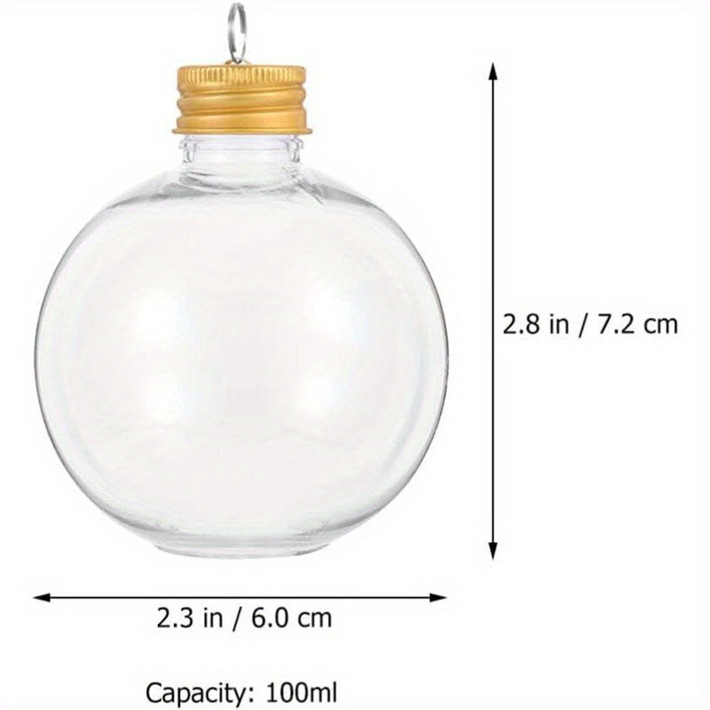 10 Christmas ball light bulb-shaped round ball bottles with golden hanging ring covers, for gift packaging and holiday decoration.