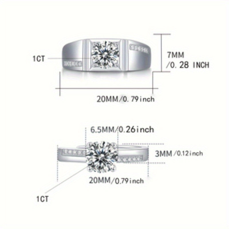 Vintage classic style 925 sterling silver moissanite couple rings, perfect for weddings, engagements, anniversaries, or as a New Year gift. Comes in a gift box, weighing approximately 6g. Featuring a love pool design, this fashion trend piece is sure to