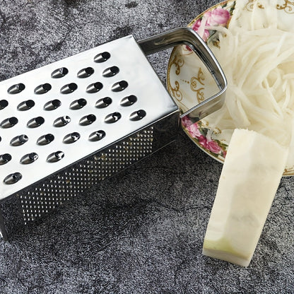 4-Sided Stainless Steel Vegetable Grater: Versatile Shredder for Carrots, Potatoes, Cheese - Ideal Kitchen Tool for Home and Professional Chefs