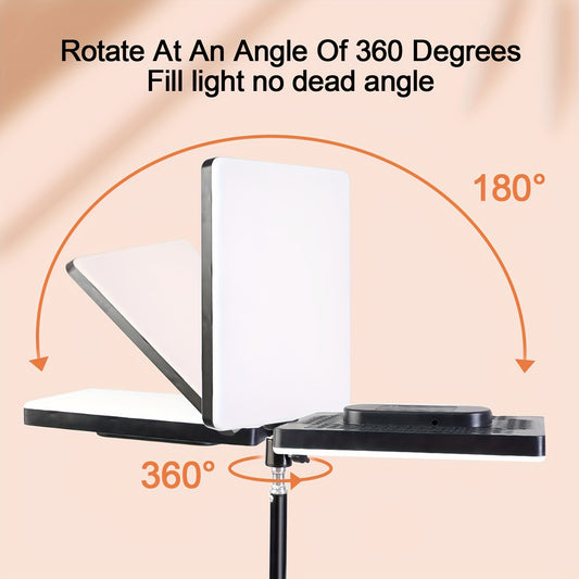 10 dyuymli LED tekis panel, 43 dyuymli sozlanadigan tripod stendi, USB quvvatlanadi, 3 rang rejimi va 10 yorug'lik darajasi bilan dimmable, fotosuratlar, jonli efirlar va studiyalar uchun.