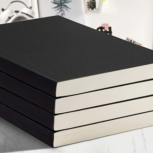 Thick 256-page notebook with vintage-inspired design and faux leather cover - great for sketching, doodling, and office use.