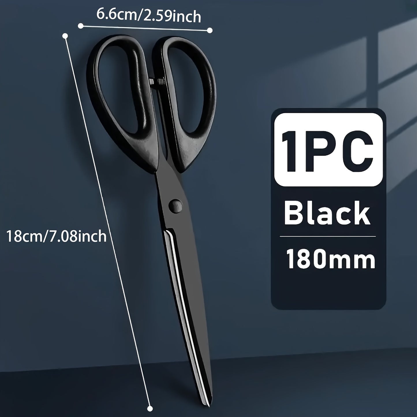 Stainless steel scissors for ages 14+, rust-resistant with non-stick coating, suitable for home, office, and art cutting.