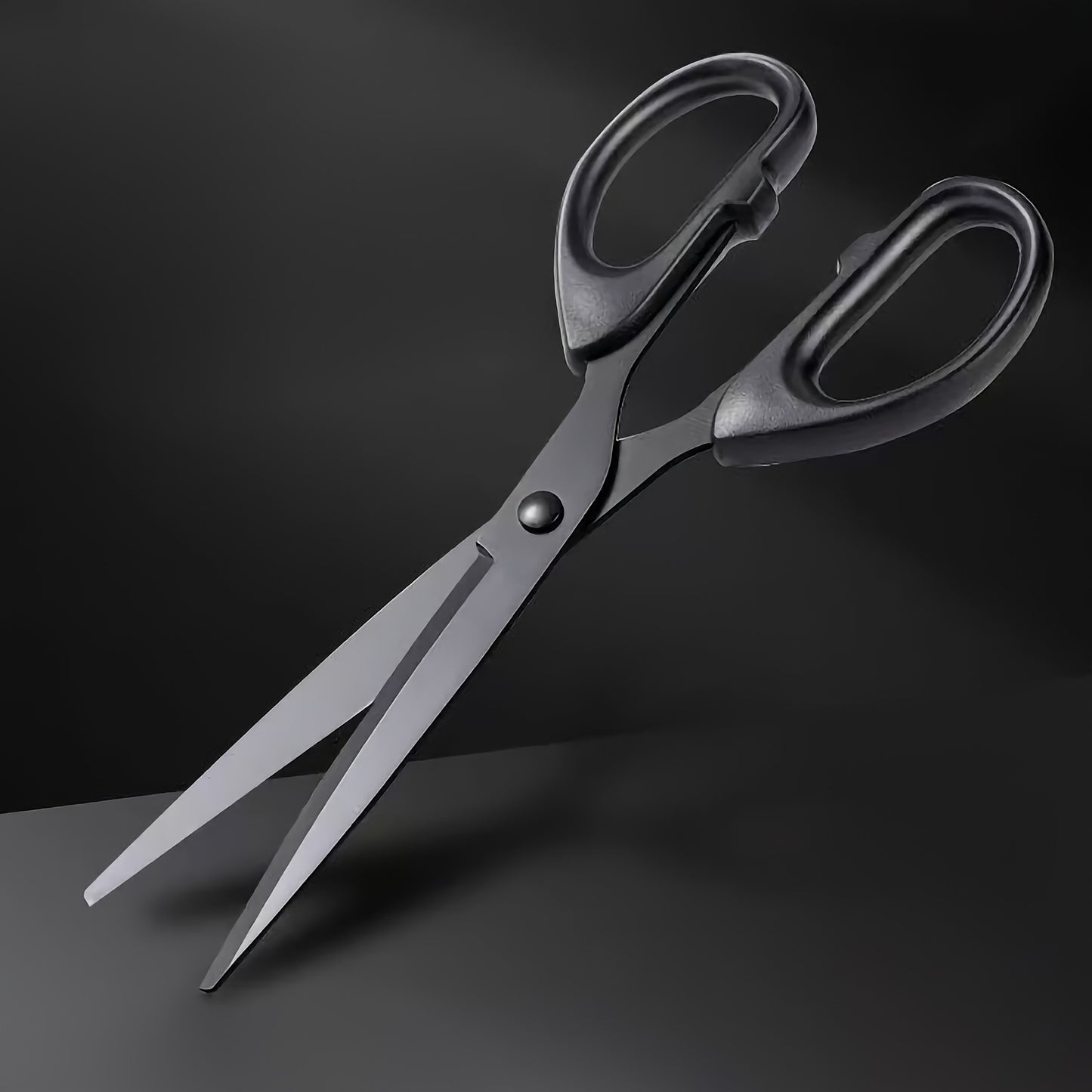 Stainless steel scissors for ages 14+, rust-resistant with non-stick coating, suitable for home, office, and art cutting.