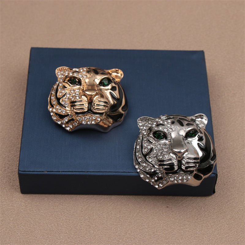 1 Piece Elegant Rhinestone Tiger Head Brooch Pin - Stylish Animal-Shaped Fashion Accessory with Irregular Design, Perfect for Parties, Travel, and Everyday Wear, Adds a Touch of Luxury and Enhances Personal Style