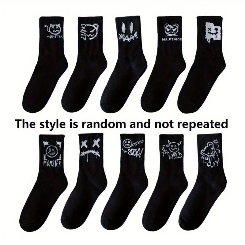 Funny graffiti couple long socks suitable for all seasons, moisture wicking and breathable.