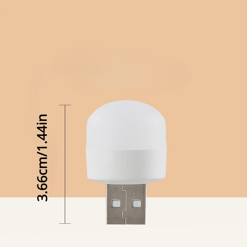 10 Mini USB night lights with soft warm glow for bedroom and computer use.