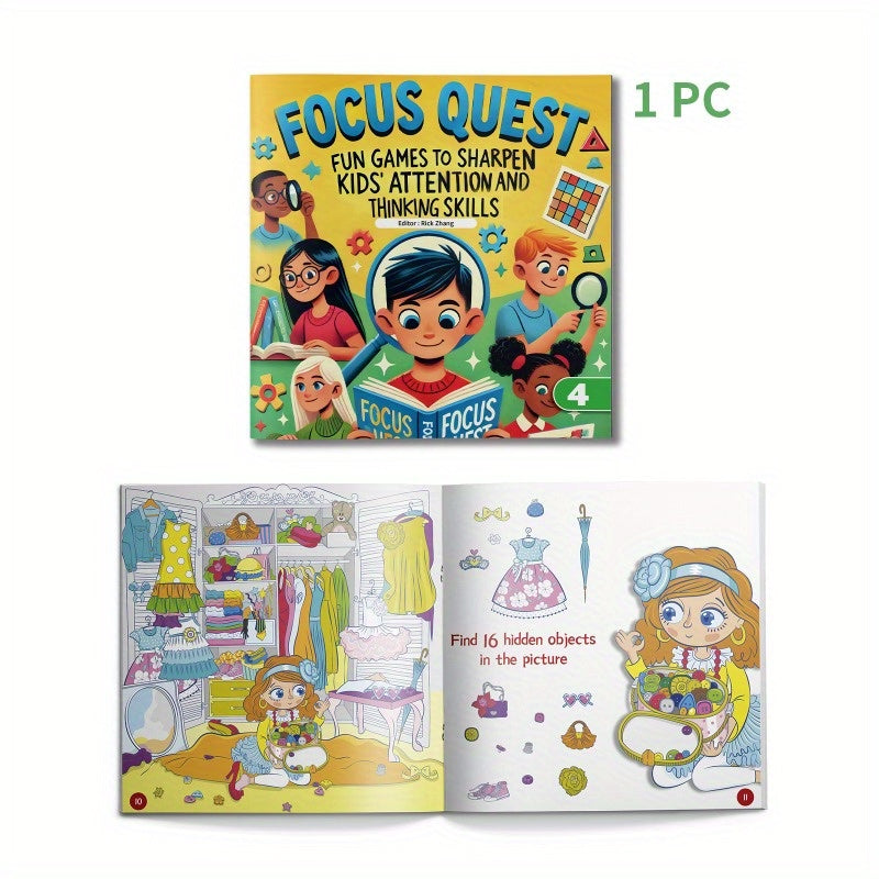 Focus Quest Activity Book for Kids 5+ with Brain Puzzles published by ZHIDIAN INTERNATIONAL, releasing on 2024-05-01.