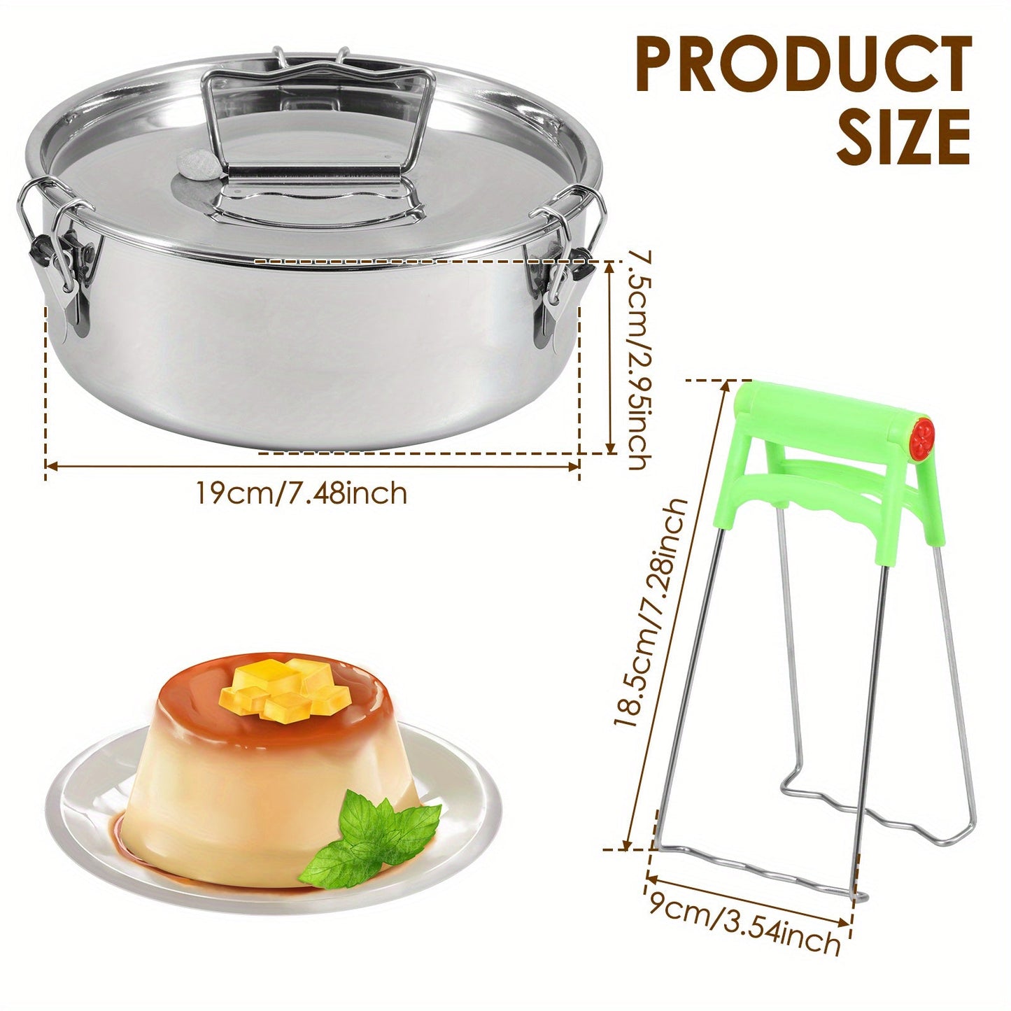 Multi-functional Stainless Steel Flan Maker Featuring a Lid and Sturdy Handle - Ideal for Making Cheesecakes, Chocolates, and Puddings | Convenient Easy-Access Design, Compatible with Most Electric Pressure Cookers