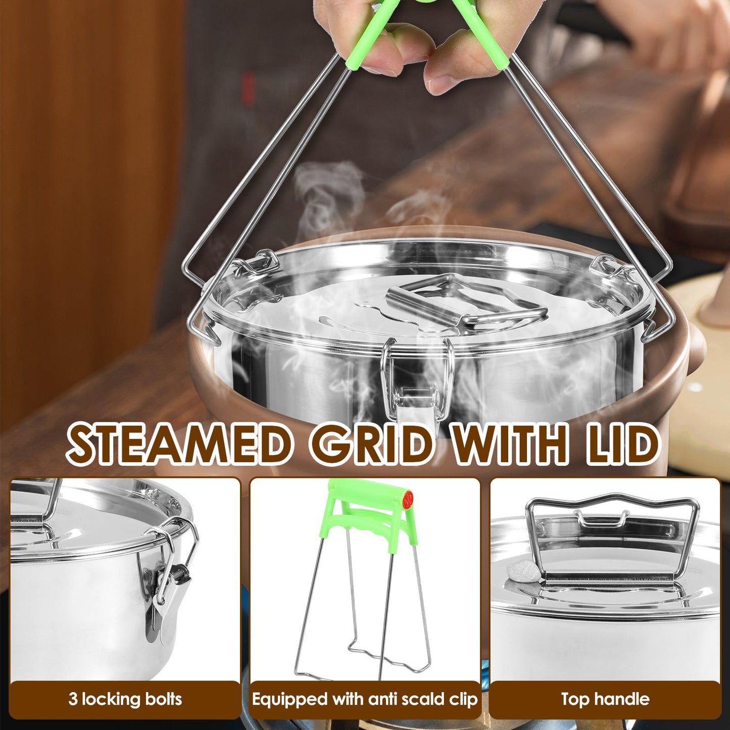 Multi-functional Stainless Steel Flan Maker Featuring a Lid and Sturdy Handle - Ideal for Making Cheesecakes, Chocolates, and Puddings | Convenient Easy-Access Design, Compatible with Most Electric Pressure Cookers