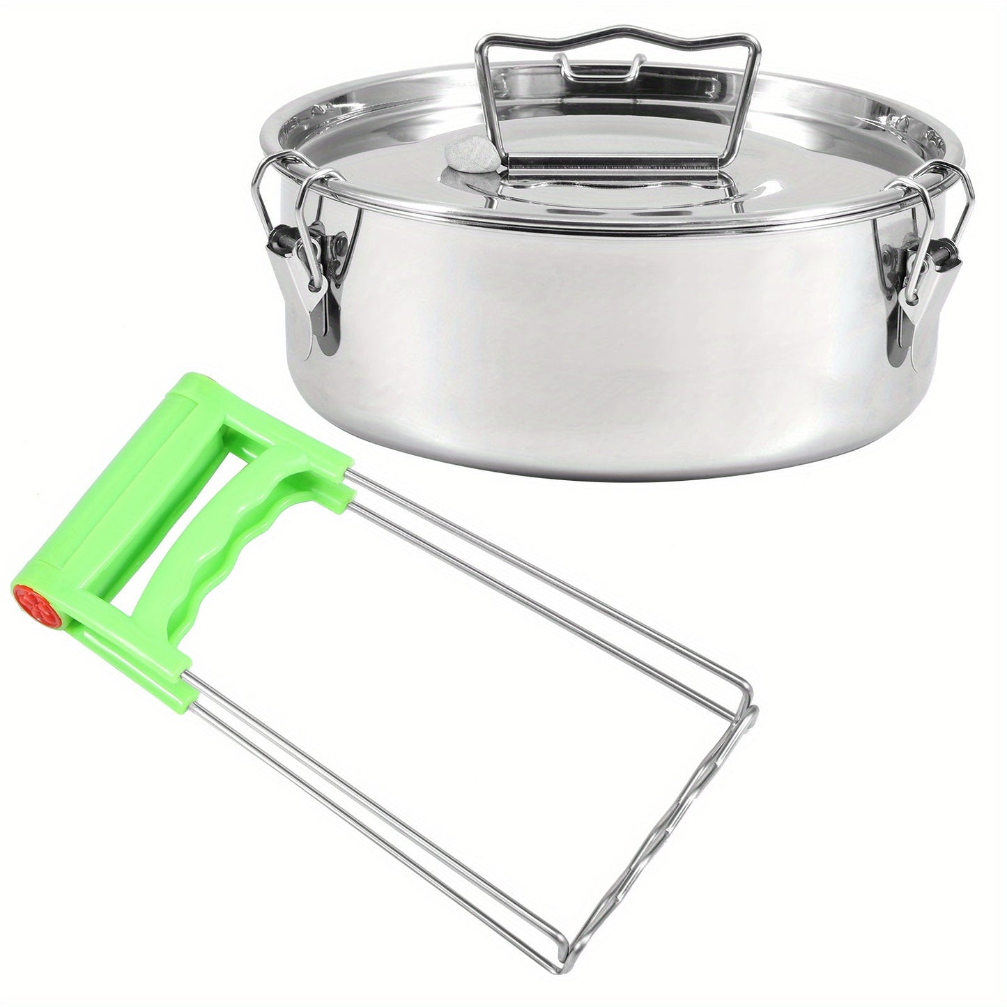 Multi-functional Stainless Steel Flan Maker Featuring a Lid and Sturdy Handle - Ideal for Making Cheesecakes, Chocolates, and Puddings | Convenient Easy-Access Design, Compatible with Most Electric Pressure Cookers