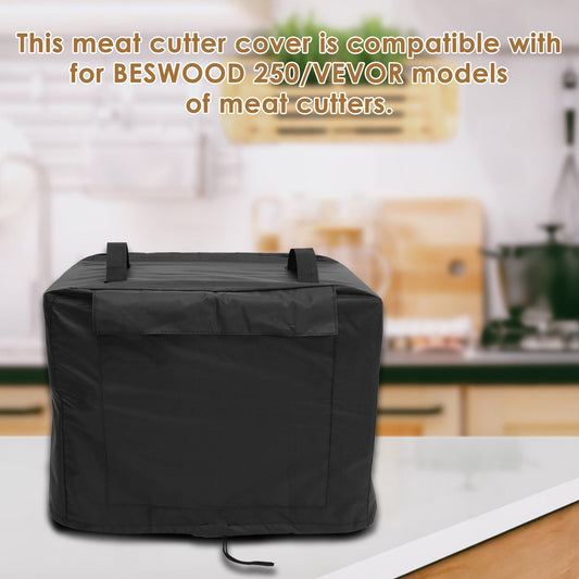 Protect your meat slicer with this durable cover made of waterproof 420D Oxford cloth. Designed to resist scratches and dust, this cover is perfect for cooking environments. Compatible with BESWOOD and VEVOR models, it is easy to clean and will keep your